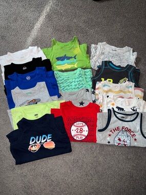 Assorted Boys' Graphic Tank Tops - Sharks, Stars & Play Prints